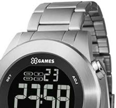 Relógio Digital Masculino X-Watch XMSSD003 PXSX com Pulseira na Cor Prata  Mostrador Preto - Relógio Digital Masculino X-Watch XMSSD003 PXSX com  Pulseira na Cor Prata Mostrador Preto - X-WATCH