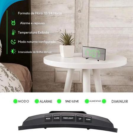 Relógio Digital Mesa Display Led Vermelho E Função Soneca - Zonne Imagem de Relógio Digital Mesa Display Led Vermelho E Função Soneca