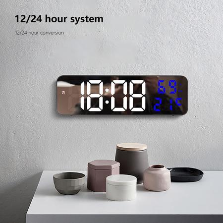 Imagem de Relógio Digital Parede e Mesa Temperatura Humidade Despertador Data Hora Led