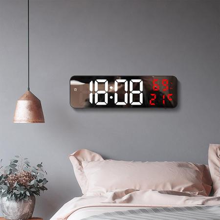 Imagem de Relógio Digital Parede e Mesa Temperatura Humidade Despertador Data Hora Led