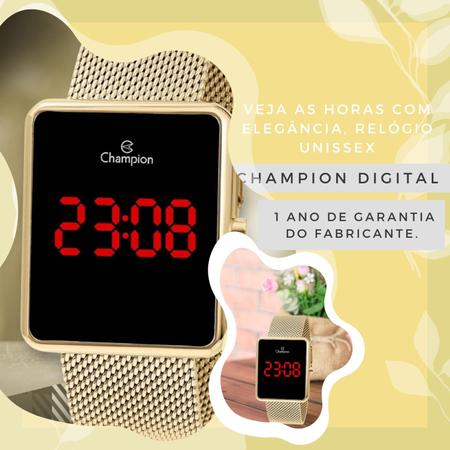 Imagem de Relógio Digital Quadrado Dourado Champion CH40080V