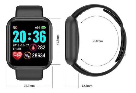 Relógio Digital Inteligente Feminino Smartwatch Black