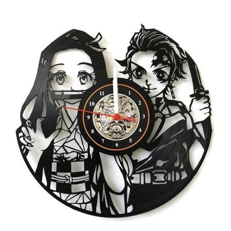 Imagem de Relógio disco de vinil, Nezuko Kamado, Kimetsu no Yaiba, Tanjiro Kamado, Anime, Decoração