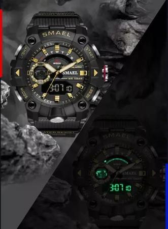 Imagem de Relógio, Estilo G-shock Militar, Smael 8040, Preto/dourado