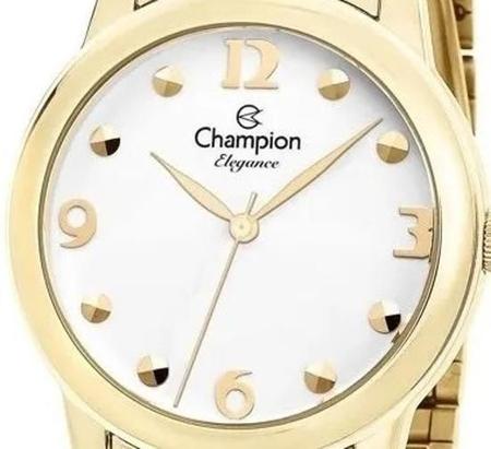 Relógio Champion Dourado Magnum Feminino Conformável Leve Colar e Brincos  Folheados Luxo CN25690D