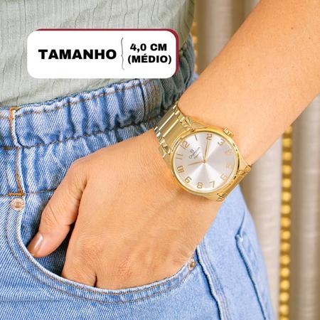 Imagem de Relógio Feminino Champion Dourado Elegance CN27652W Prova D Agua