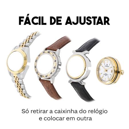 Imagem de Relógio Feminino Champion Fundo Branco Troca Pulseira e Aro CH38182B