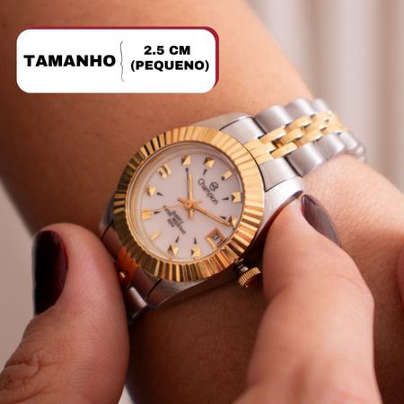 Imagem de Relógio Feminino Champion Fundo Branco Troca Pulseira e Aro CH38182B