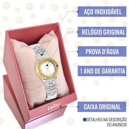 Imagem de Relógio Feminino Condor Prata E Dourado Original Top Luxo