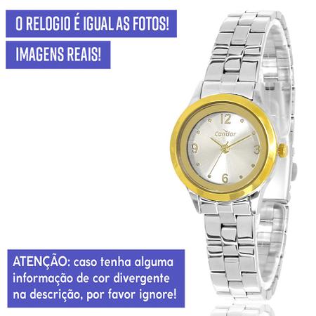 Imagem de Relógio Feminino Condor Prata E Dourado Original Top Luxo