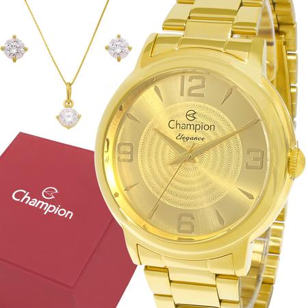 Relógio Feminino Dourado Champion Luxo 1 Ano De Garantia Imagem de Relógio Feminino Dourado Champion Luxo 1 Ano De Garantia