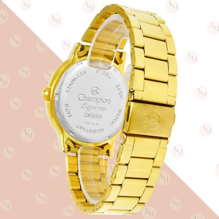 Relógio Feminino Dourado Champion Luxo 1 Ano De Garantia Imagem de Relógio Feminino Dourado Champion Luxo 1 Ano De Garantia