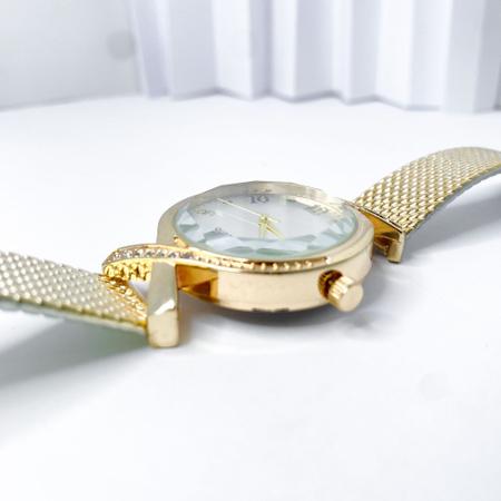 Imagem de Relógio feminino fino redondo trançado strass básico moderno