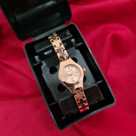 Imagem de Relógio Feminino Mini Dourado Rosé Luxo Analógico Pequeno