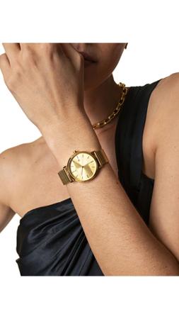 Imagem de Relógio Feminino Minimalista Moderno Dourado Aço Inox Vanglore 3288b 33mm Social Esporte fino Coleção Selecty