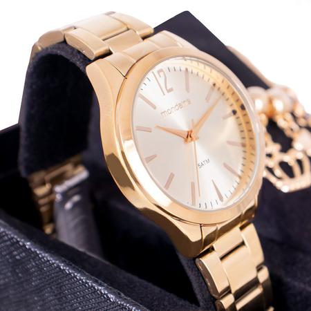 Imagem de Relógio Feminino Mondaine Dourado Casual Analógico 99230LPMVDE1 Mulher Pulseira Berloques