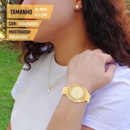 Imagem de Relógio Feminino Technos Dourado Garantia 1 Ano Prova Dágua