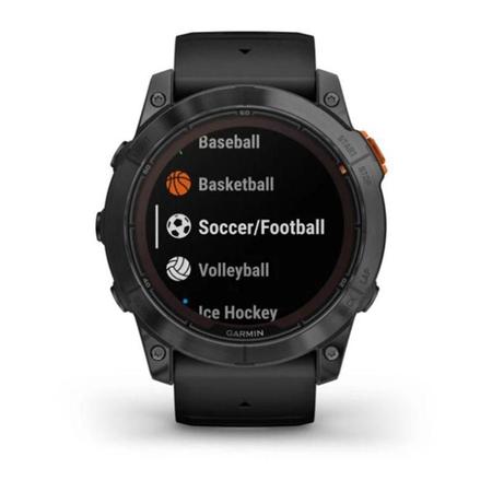 Imagem de Relógio Garmin Fenix 7X Pro Solar Cinza c/ pulseira preta EMEA/AUS/NZ/AFR/SA com Monitor Cardíaco de Pulso com GPS