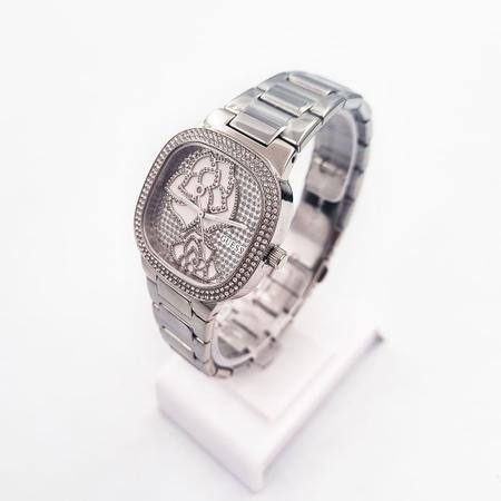 Imagem de Relógio GUESS feminino analógico prata flor strass GW0544L1