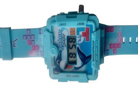 Brinquedo Relógio infantil c/ Mini game Tetris 2 em 1 no Shoptime