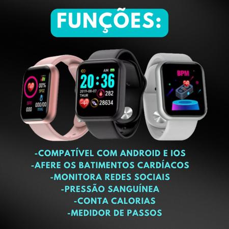 Relógio Digital Esporte Bracelete Led Adulto Infantil Smart - - Preto