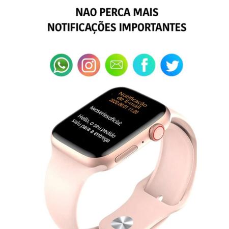 Imagem de Relógio Inteligente Feminino Smartwatch W59 Pro Mini Series 9 Para Pulsos Finos + Pulseira Metal Milanese e Película Lançamento 2024