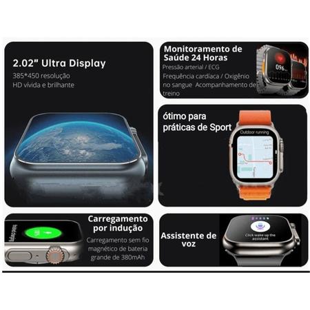 Imagem de Relógio Inteligente Smartwatch N8 Troca Foto Pelo Celular Faz Ligação Acesso a Redes Sociais Esporte