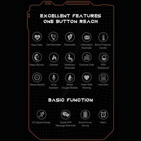 Imagem de Relógio Inteligente Smartwatch Shock C20 pro Militar Rock