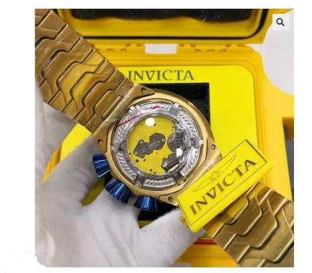 Imagem de Relógio Invcta Bolt 21361 Dourado + Azul Á prova dágua 55mm