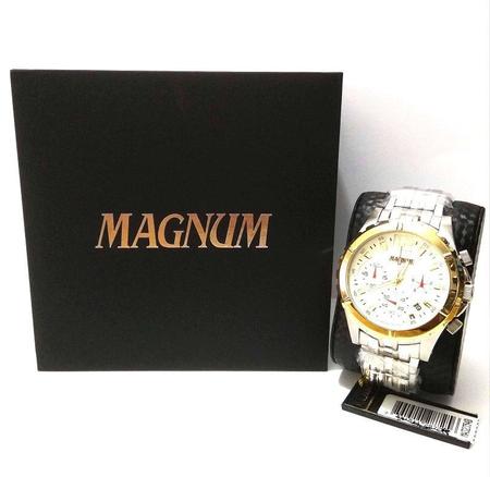 Relogio Masculino Prata Cronógrafo Original Magnum Ma32354b