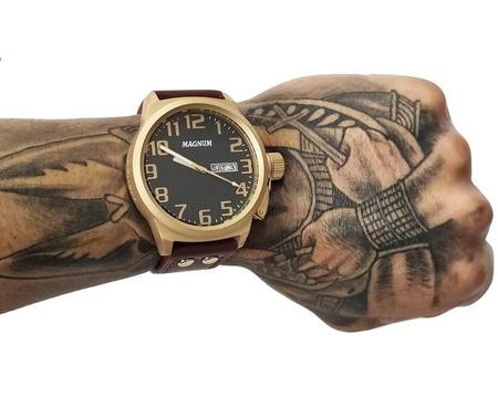 Relógio Magnum Masculino com Pulseira de Couro - Império Alianças