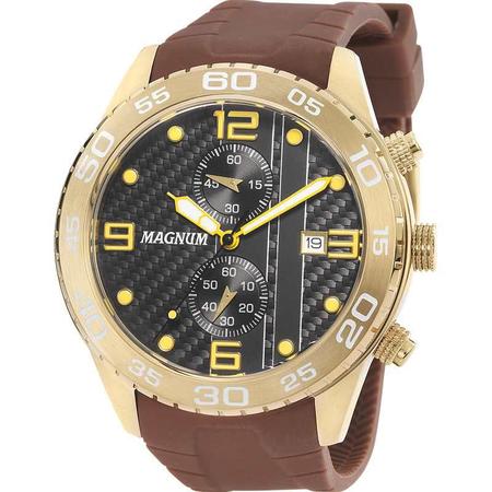 Relógio Magnum Dourado Silicone Marrom MA34898M - Relógio Masculino -  Magazine Luiza