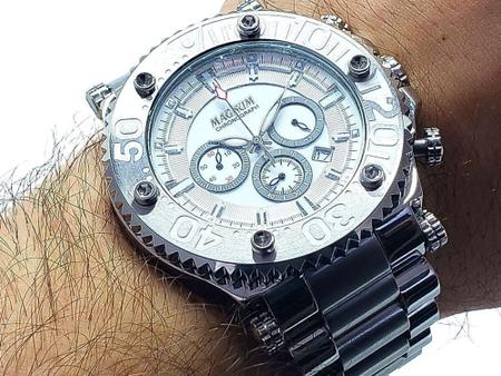 Relógio Magnum Masculino Chronograph Pulseira De Aço