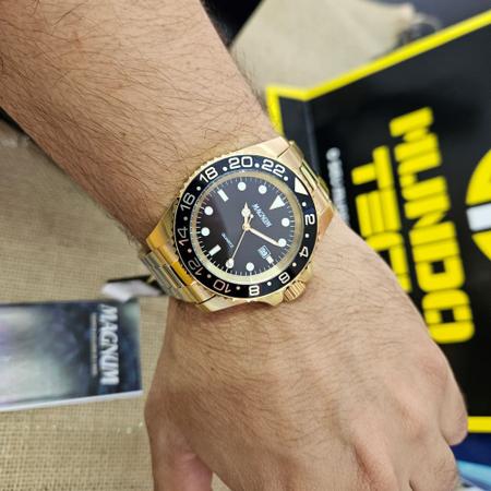 Relógio masculino dourado automático da Magnum MA33844A