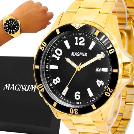 Relógio Magnum Masculino Dourado 2 Anos Garantia Original - Relógio  Masculino - Magazine Luiza