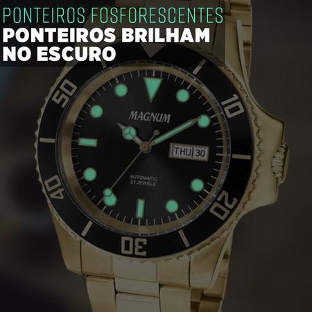 Relógio Magnum Masculino - Dourado - Loja Arlicenter - Compre