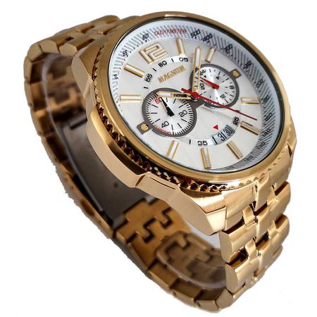 Relógio Magnum Masculino Dourado Calendário Aço Inox MA32934U - Imperial  Relógios