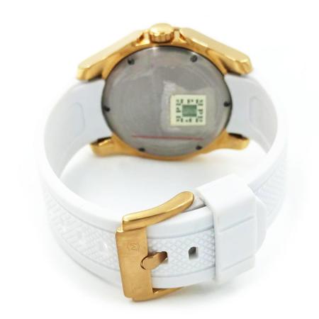 Relógio MAGNUM masculino dourado silicone branco MA34414B - aconfianca