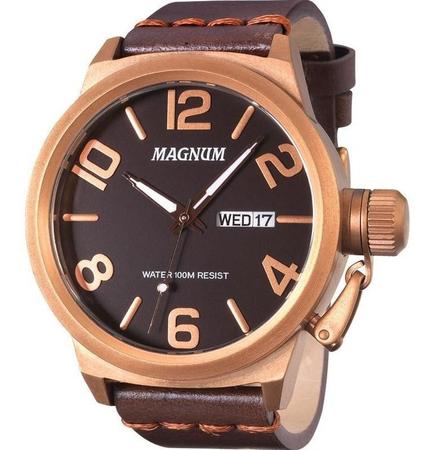 Relogio magnum pulseira de couro