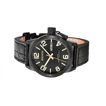 Relógio Masculino Magnum Pulseira Couro Preta MA33399P - Relógio