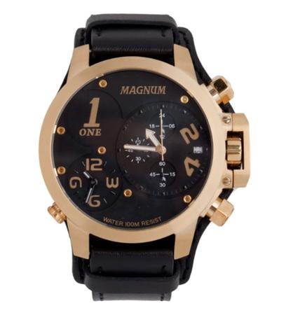 Relógio Magnum Masculino Ref: Ma33764u Cronógrafo Dourado Preto