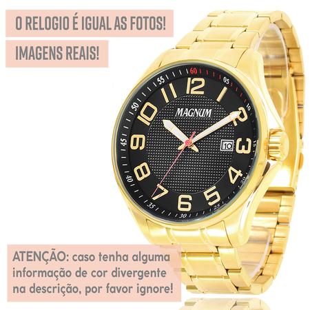 Relógio Magnum Masculino Original Dourado 2 Anos Garantia - AliExpress
