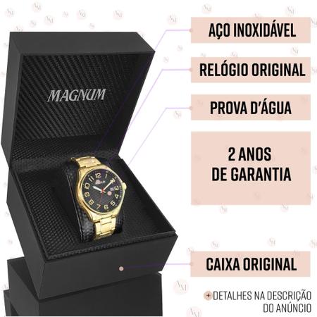 Relógio Magnum Masculino Original Dourado 2 Anos Garantia - Relógio  Masculino - Magazine Luiza