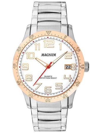 Relógio Magnum Masculino Prata Aço Inox Calendário MA32283Z - Imperial  Relógios