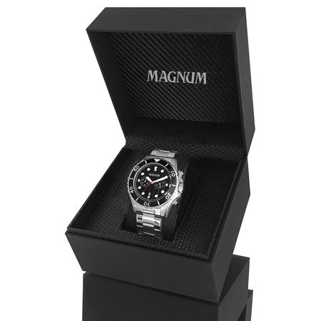Relógio Magnum Masculino Prata Automático MA35100F Prova d'água 2