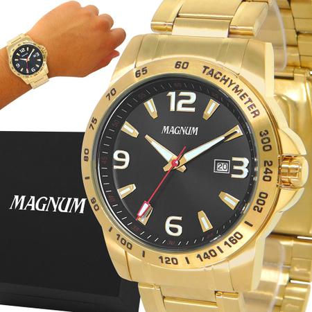 Relógio Magnum Masculino Original Dourado 2 Anos Garantia - Relógio  Masculino - Magazine Luiza