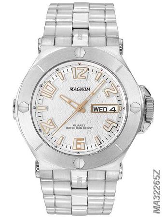 Relógio Magnum Steel Masculino MA32185S Pulseira Aço Prata Multifunção