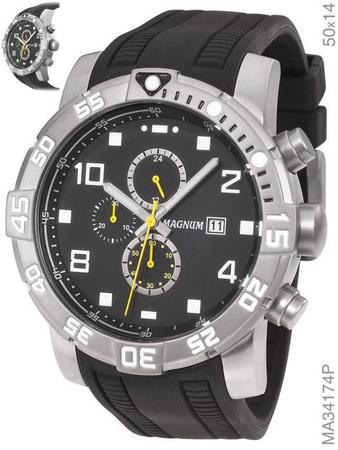 Relógio Magnum Sports Masculino MA31560P Pulseira de Couro