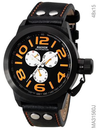 Relógio Magnum Sports Masculino MA34932A Pulseira de Couro : :  Moda