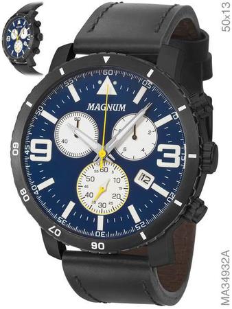 Relógio Magnum Sports Masculino MA31560P Pulseira de Couro